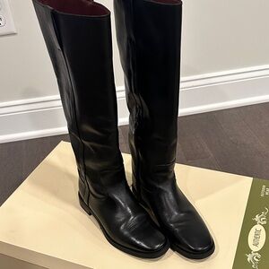 Telluride Elegant Black Leather Knee-High Boots